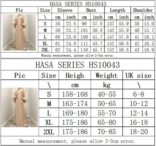 #HAYA10043 S-2XL Large lantern sleeves Long bright silk dress Stand up collar Back tie Women's dress