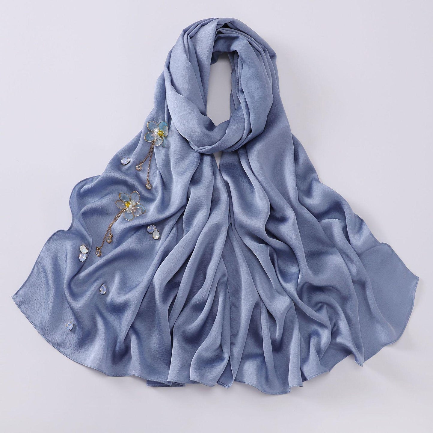LUMAYA LM1115 Chiffon LMndsewn Flower Headband Hijab