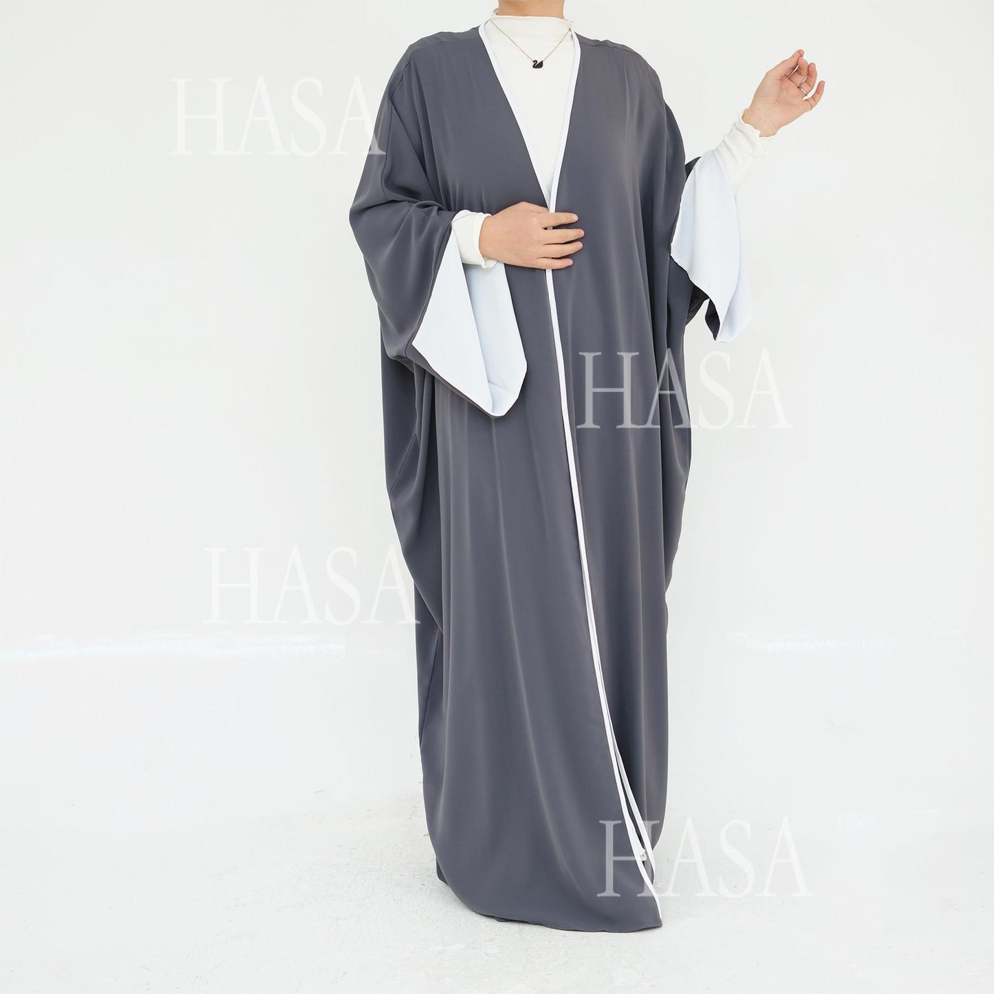 LUMAYA5877 The Loose-fitting Robe LUMAYAs A Lightweight Silhouette TLUMAYAt Is Perfect for Any Occasion open abaya outfit