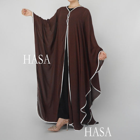 LUMAYA6325 One Size Chiffon Cover-Up with Batwing Sleeves and Button Front