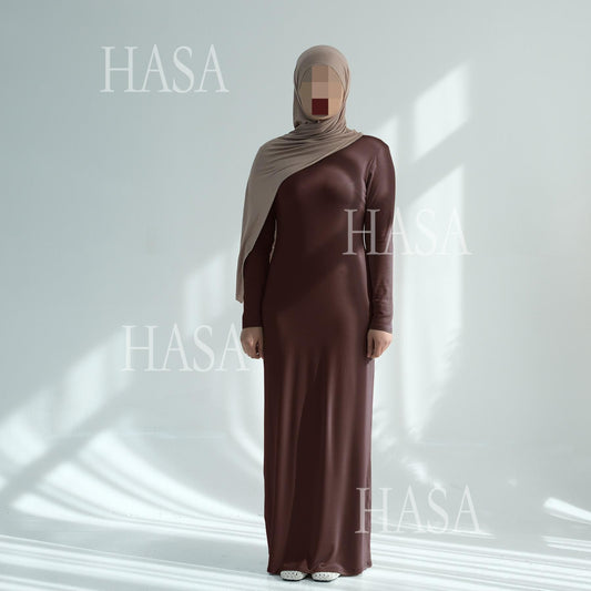 LUMAYA6565 Basic Solid Color Modal Cotton Long Dress