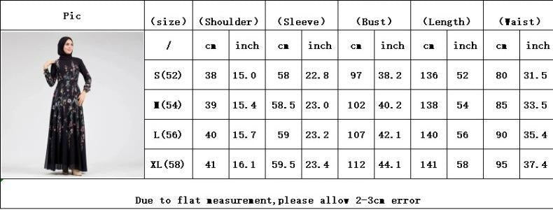 LUMAYA6531 Chiffon Printed Ankle-Length Maxi Dress with Long Sleeves