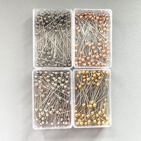 LUMAYA LUMAYA1066 100pcs/box Stainless Steel Pearl Breast Needle Scarf Button