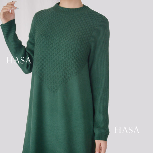 LUMAYA0271 Winter Premium Thick Anti Cold Plush Long Knitted Dress
