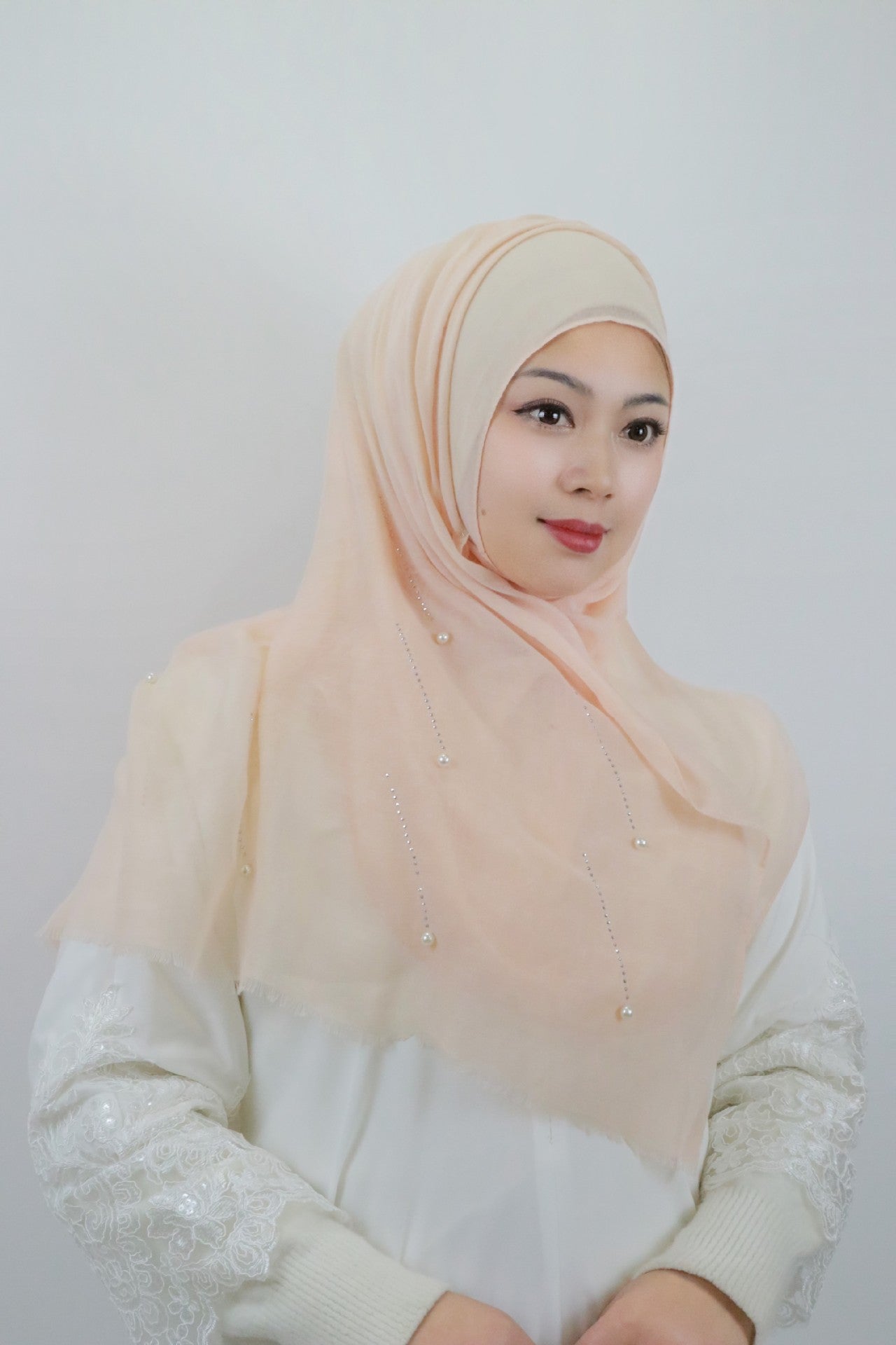 LUMAYA LM1106 Solid Color Scarf Long Beaded SLMwl Headband