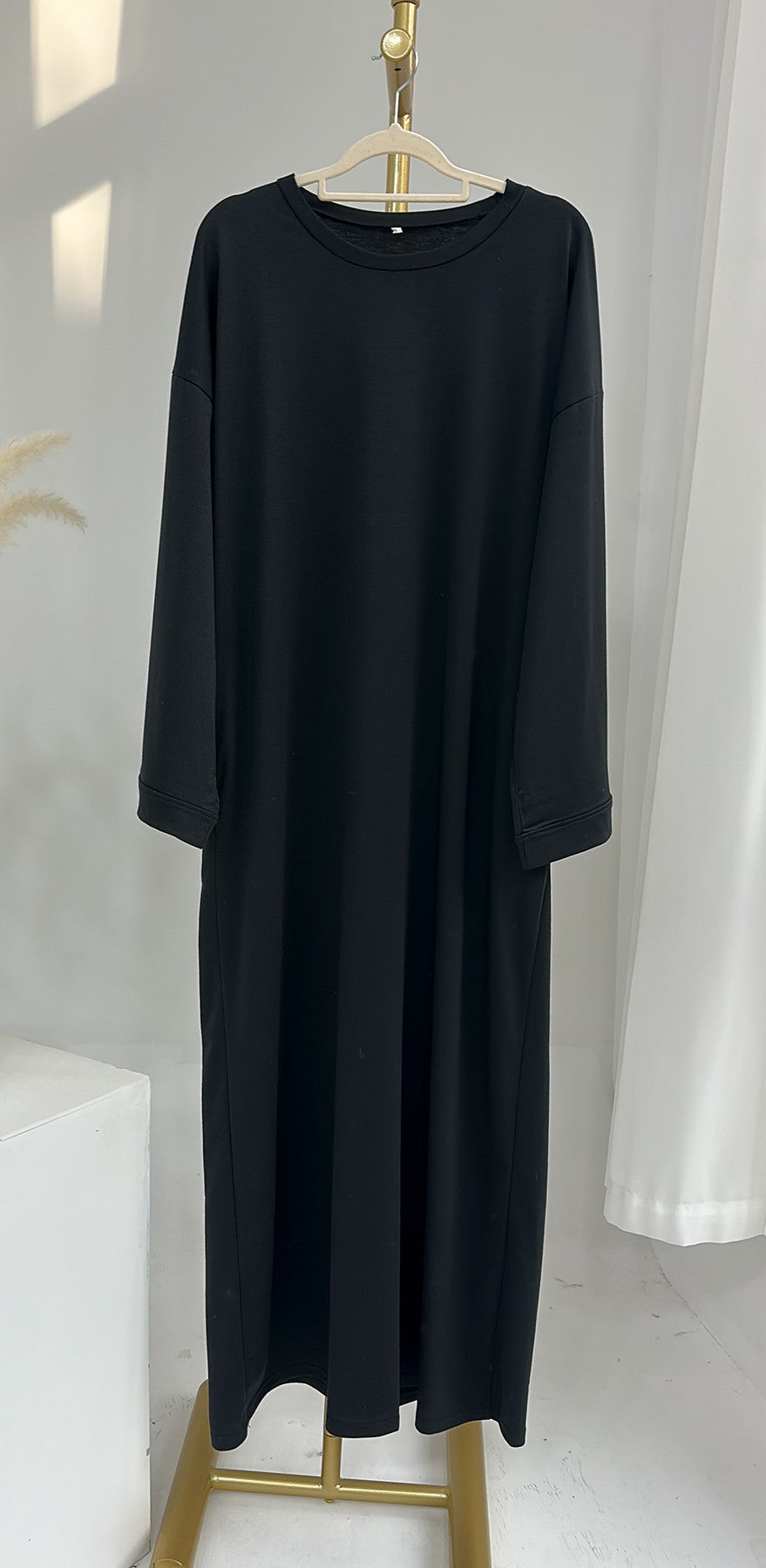 LUMAYA LUMAYA1089 Solid Color Hoodie Dress