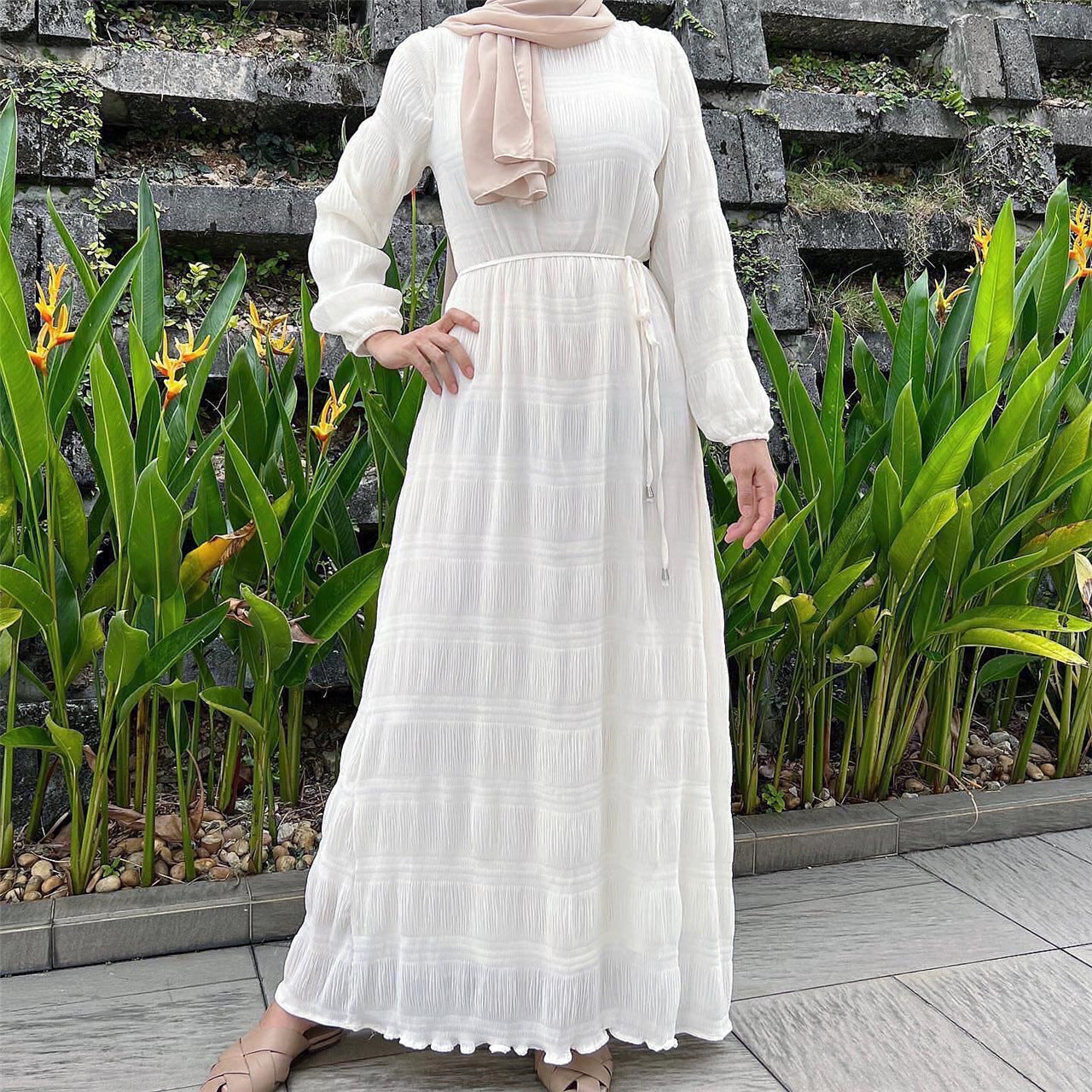 LUMAYA LUMAYA1049 Long Chiffon Pleated Dress