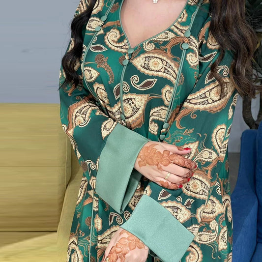 LM6647 Mesh-paneled embroidered robe; elegant three-dimensional embroidered dress