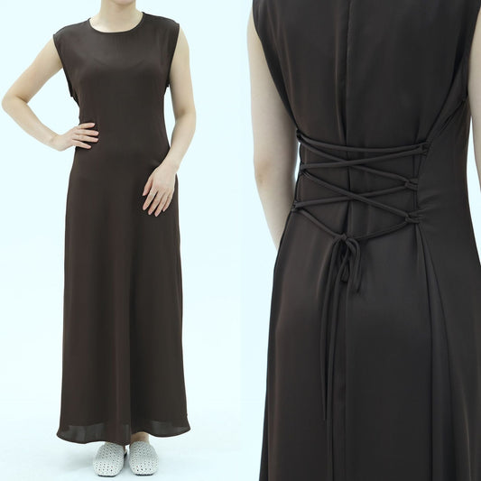 LM6620 Sleeveless Back Tie Dress (One-Piece)