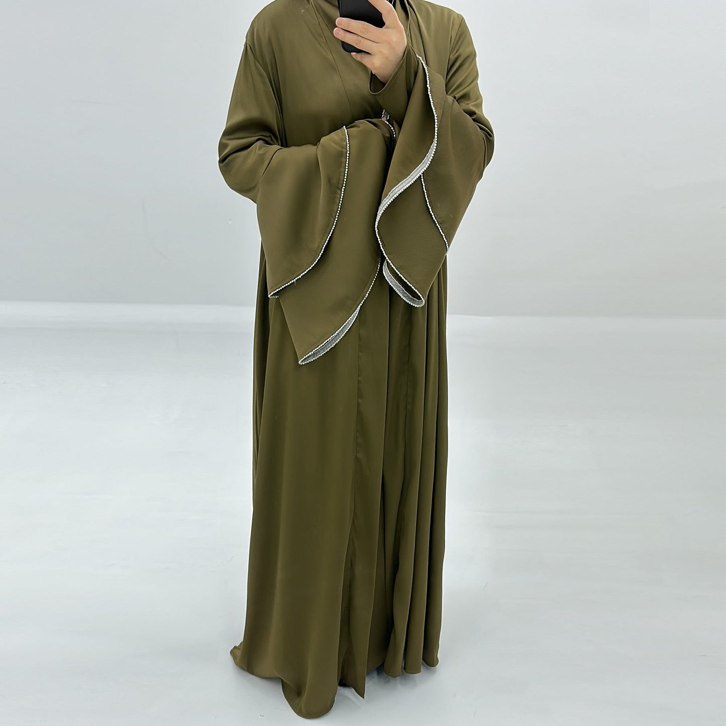 LUMAYA LM1188 3pcs Set Satin Cardigan+Inner Dress+Special Belt