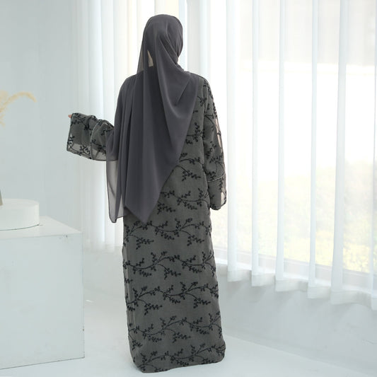 LM6623 Full-body embroidered long cardigan (optional inner layer)