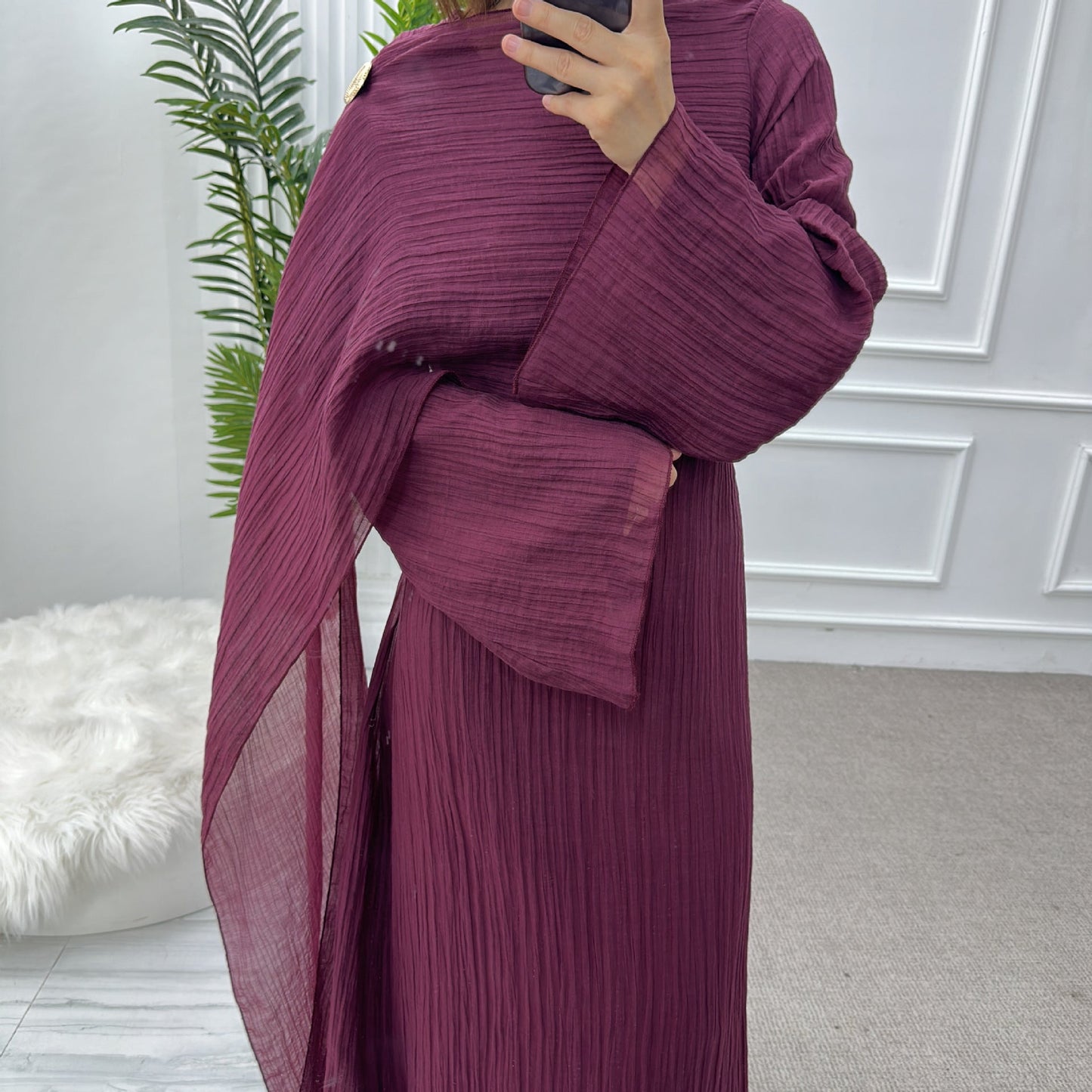 LM6629 Design Solid Color Double Layer Dress