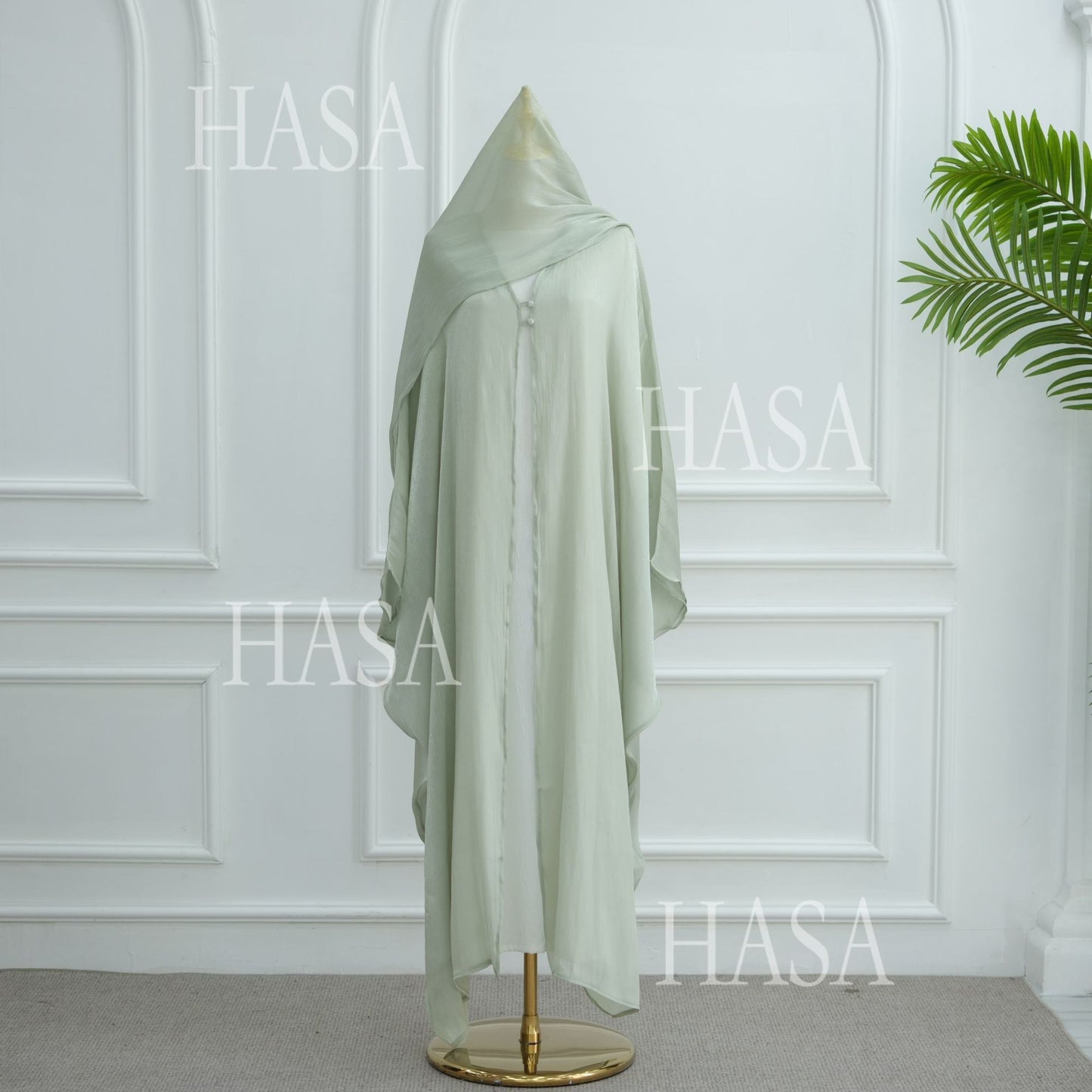 LUMAYA6534 Elegant Island Wrinkle Texture Solid Color Cardigan Robe
