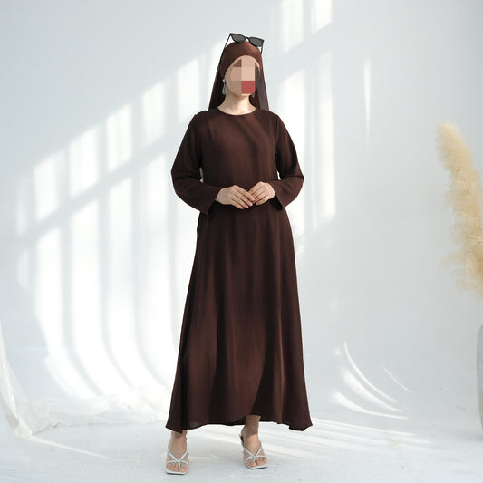 LUMAYA6513 Double-layered sleeve chiffon cardigan two-piece robe abaya (headscarf not included)