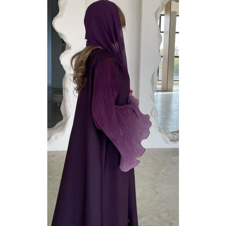 LUMAYASASERIES LUMAYA6721 Olive Ombre Green Abaya with Gradient Cuffs