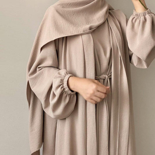 LUMAYA LUMAYA0995 3pcs Cardigan+without Sleeves Inner Dress+Hijab