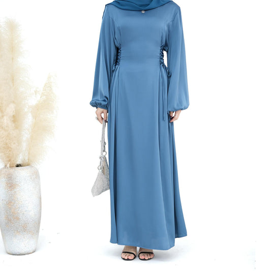 LUMAYA LUMAYA0991 Solid Color High-necked Slim Elegant Dress