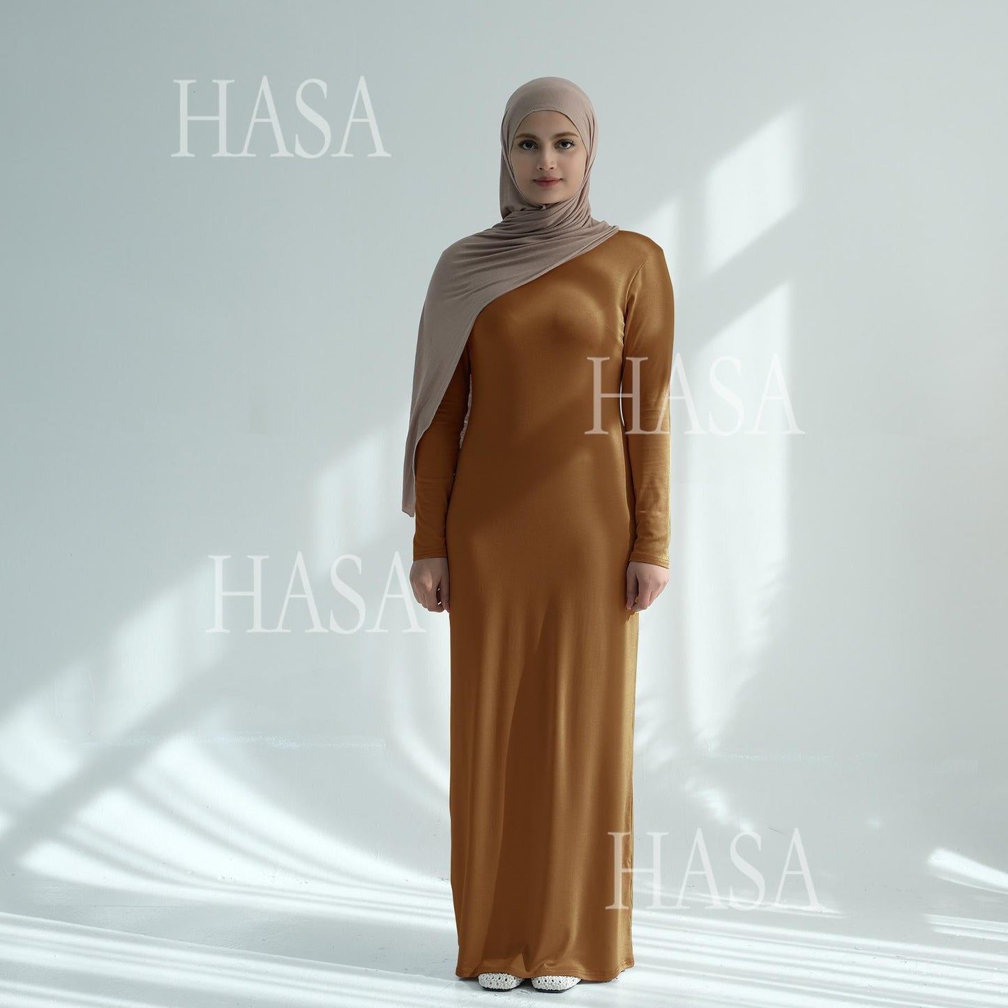 LUMAYA6565 Basic Solid Color Modal Cotton Long Dress