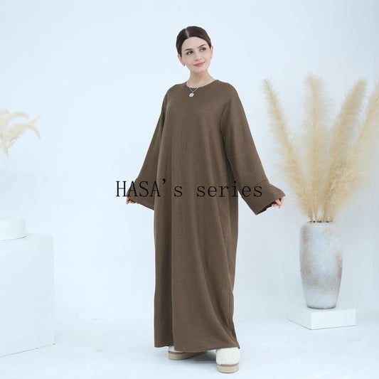 LUMAYA5440 Large Sleeve Thick Knitted Sweater Dress - Loose and Elegant Long Dress party wear red dress thick thigh 2 part bow outfits