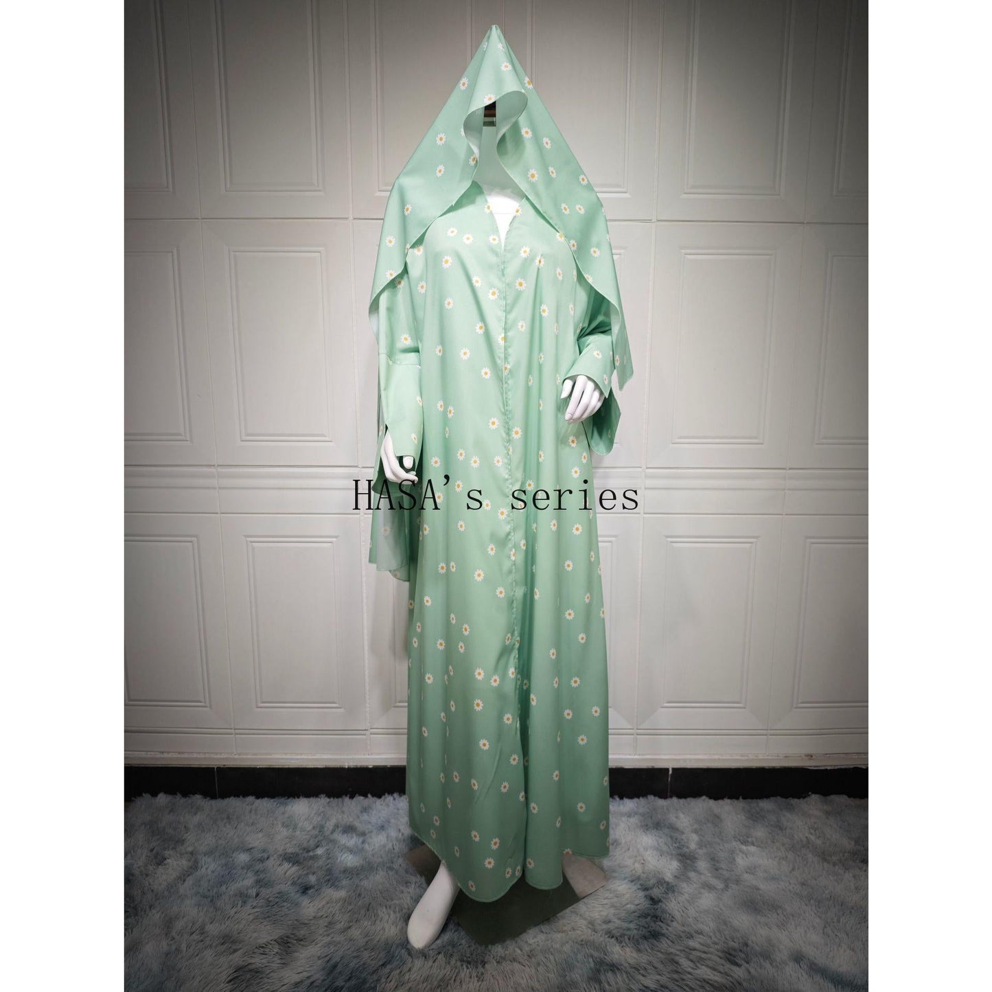 LUMAYA5104 Fresh and stylish printed loose-fitting cardigan, a long-sleeved, flowing long coat.