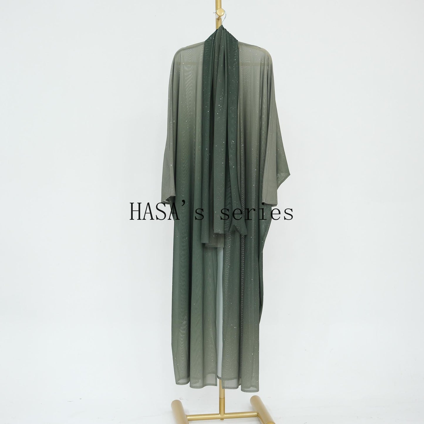 LUMAYA4839 Gradient Sequined Long Cardigan