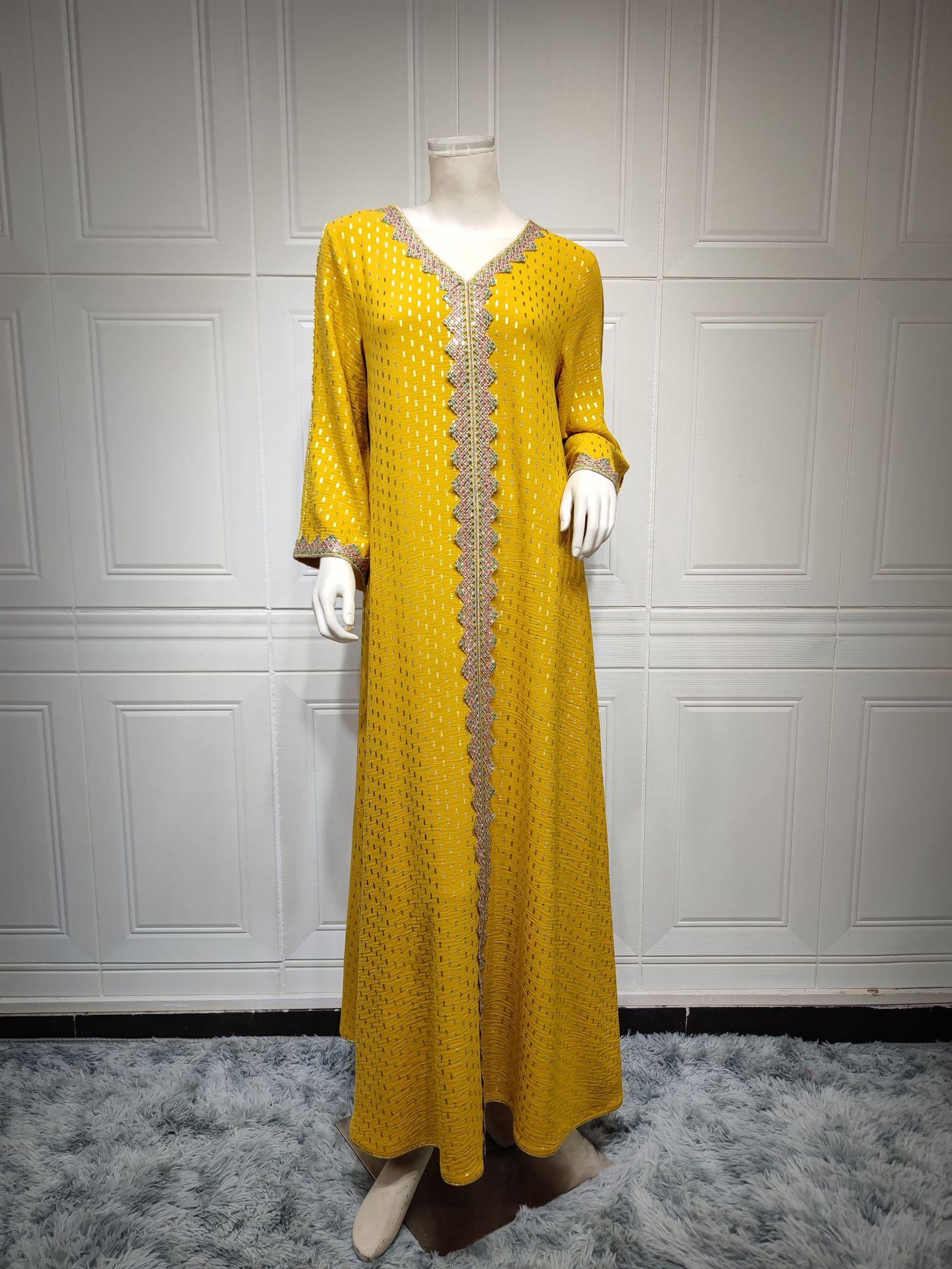 LUMAYA0442 Middle East Women's Clothing New Bronzing Muslim Dubai Robe