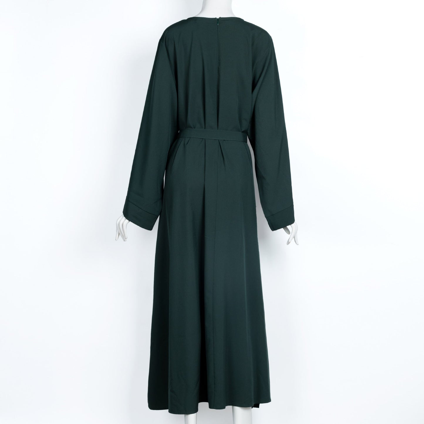 HAYA0477 Casual abaya solid color airy women's long sleeve round neck maxi dress