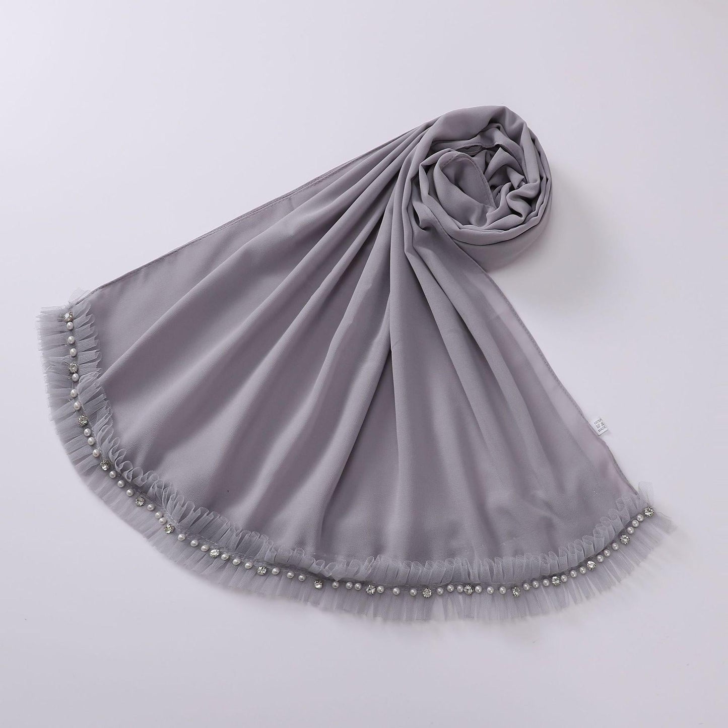 LUMAYA LM1118 Pearl Chiffon Lace Headscarf