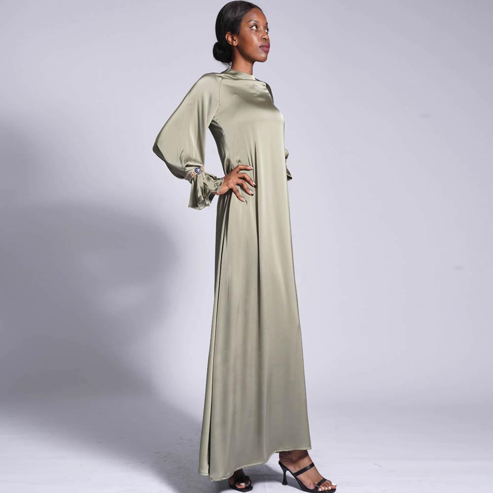 LUMAYA LUMAYA0436 Diamond Buckle Long Solid Loose Dress