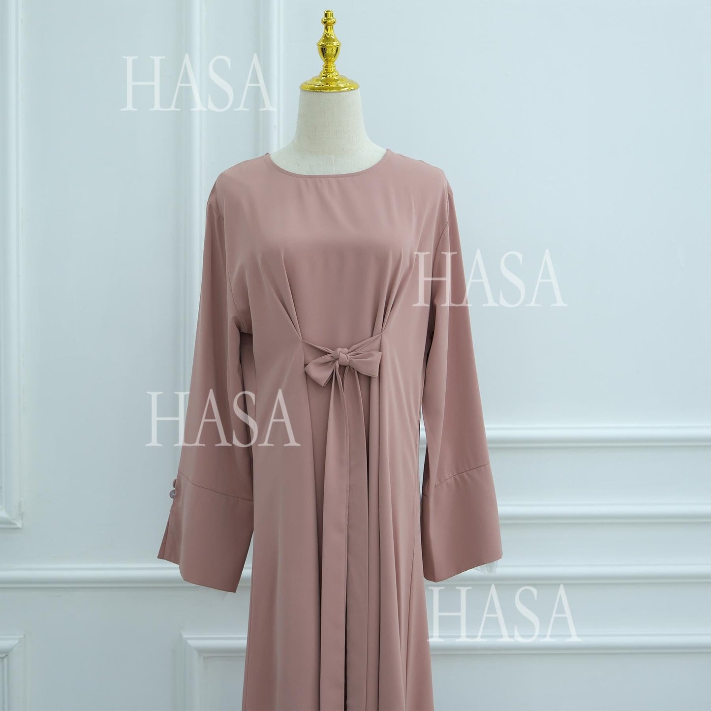 LUMAYASA's series LUMAYA6507 Simple style spliced lace robe dress (headscarf not included)