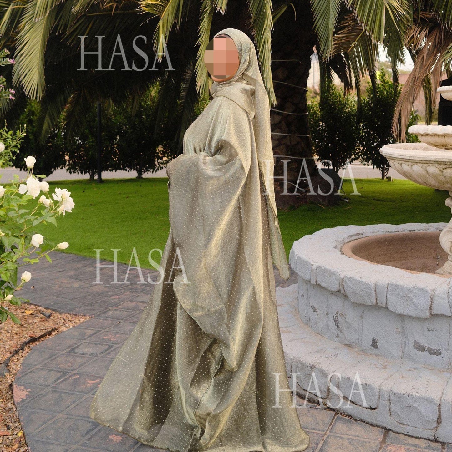 LUMAYA6493 Lightweight Ice Flower Ruffle Textured Rhinestone Robe Three-Piece Set