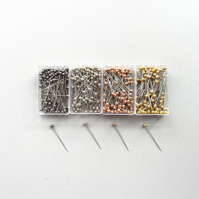LUMAYA LUMAYA1066 100pcs/box Stainless Steel Pearl Breast Needle Scarf Button