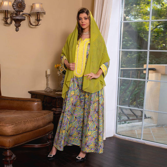 LUMAYA LUMAYA1074 Muslim Embroidered Hot Diamond Dress