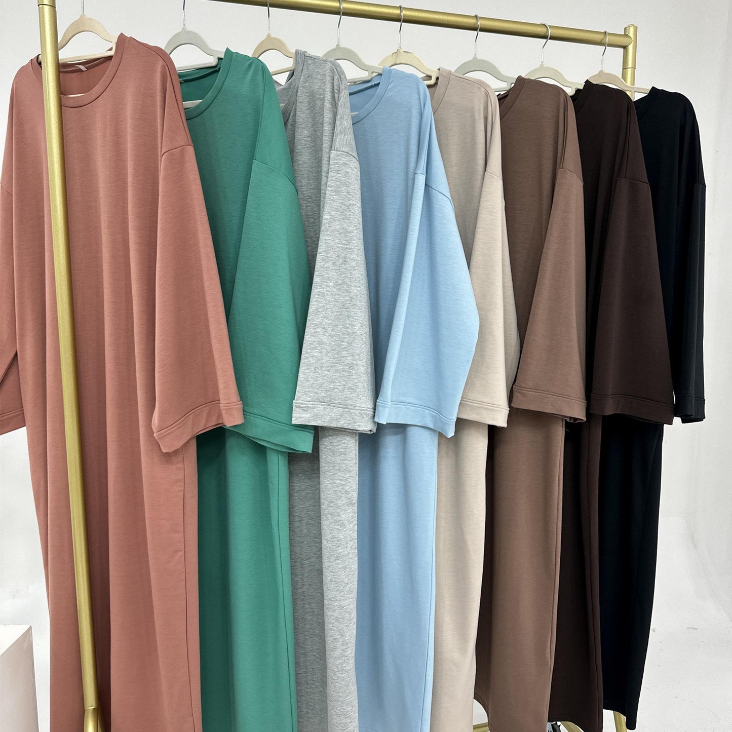 LUMAYA LUMAYA1089 Solid Color Hoodie Dress
