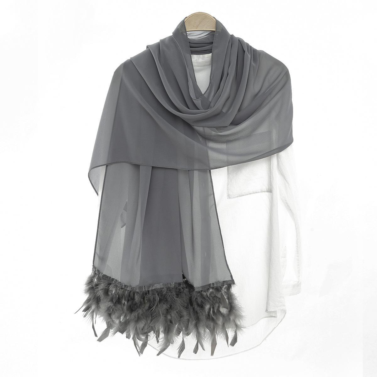 LUMAYA LM1146 Pure Color Chiffon BreatLMble Headscarf