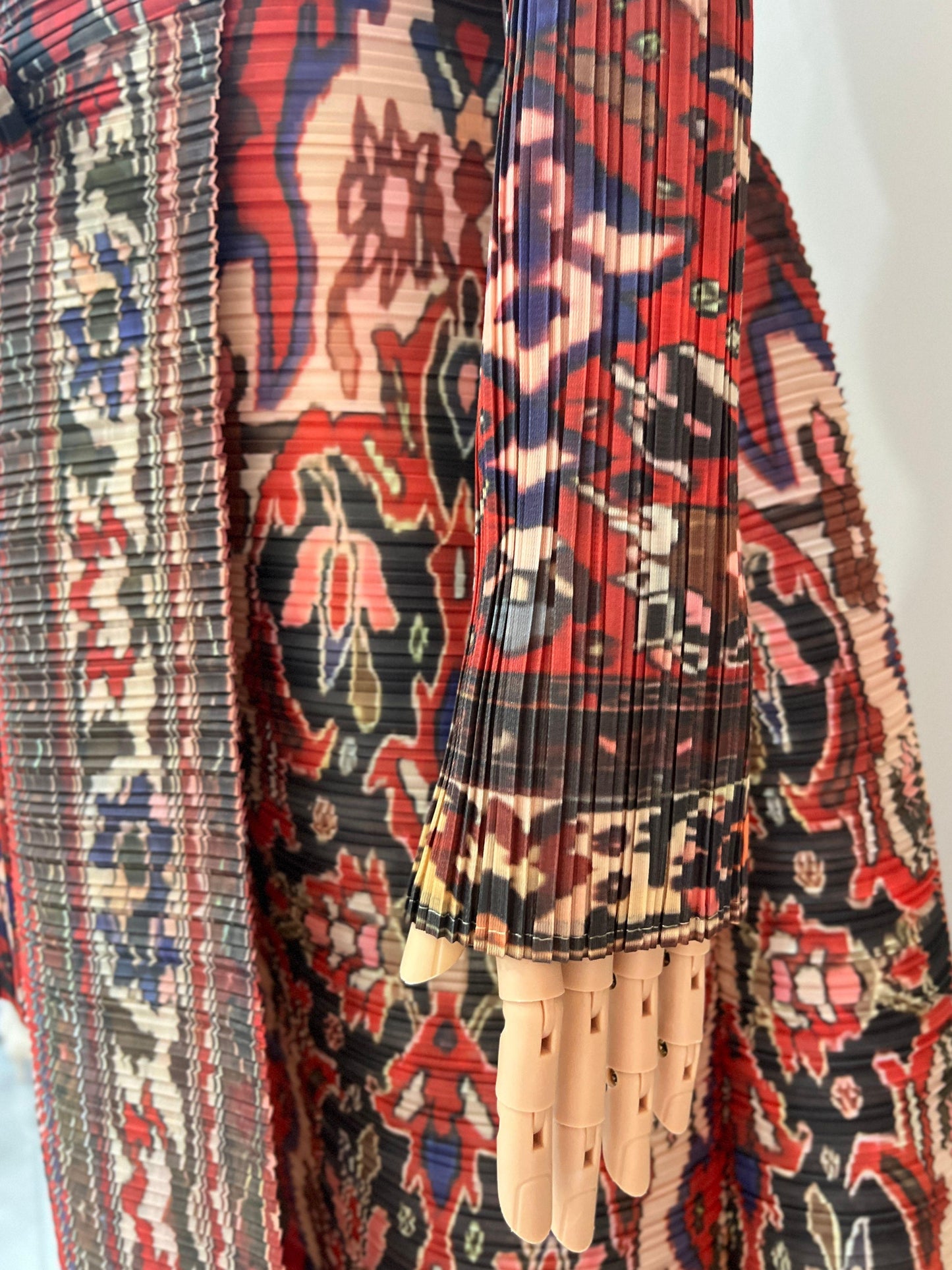 LUMAYA6706 Bohemian Elegance , Vibrant Red Printed Abaya