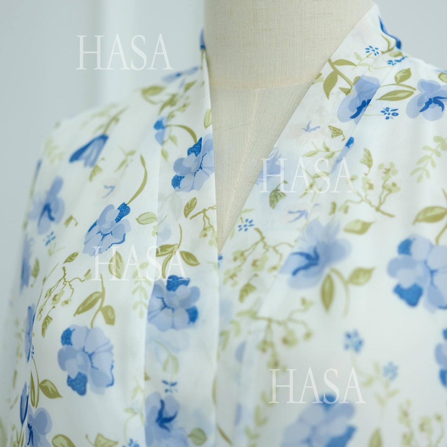 LUMAYA6515 Summer Printed Chiffon Jacket and Headscarf Two-Piece Set