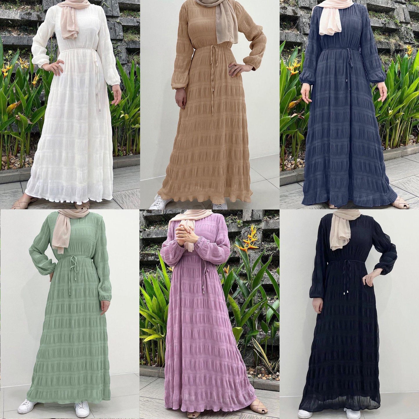 LUMAYA LUMAYA1049 Long Chiffon Pleated Dress