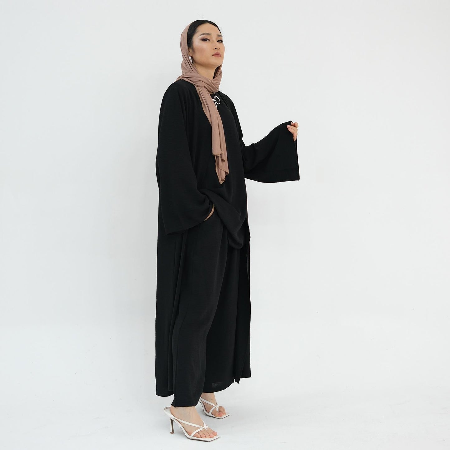 LM5107 Classic Solid Color Three-piece Suit - Loose Long Design Combination