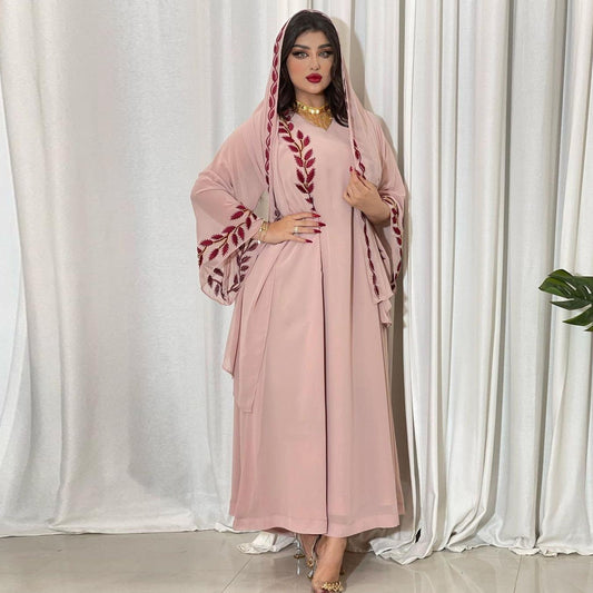 LUMAYA LUMAYA1050 2pcs Chiffon Long Muslim Dress with Hijab