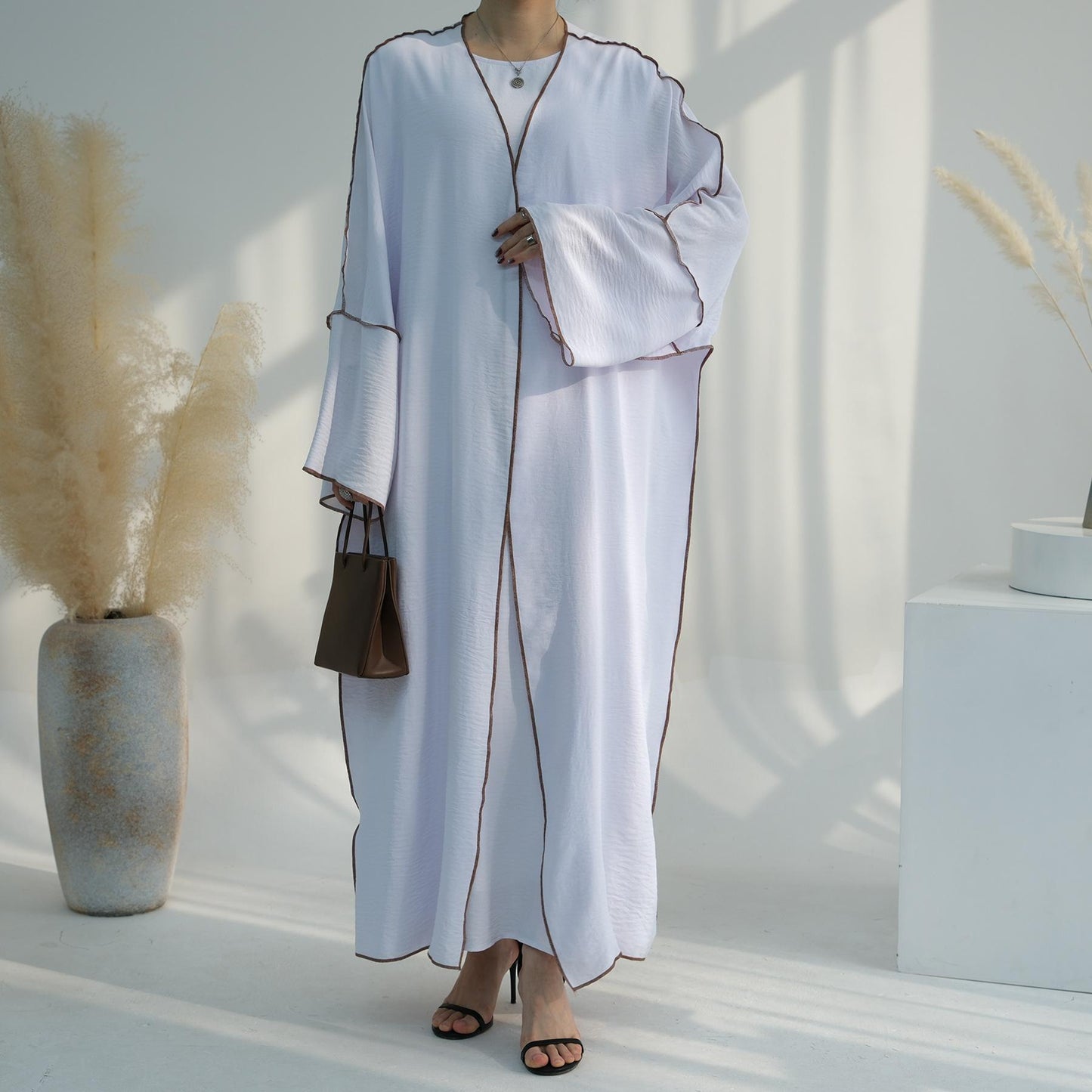 LUMAYA LM1095 3pcs Set Cardigan+without Sleeves Inner Dress+Hijab