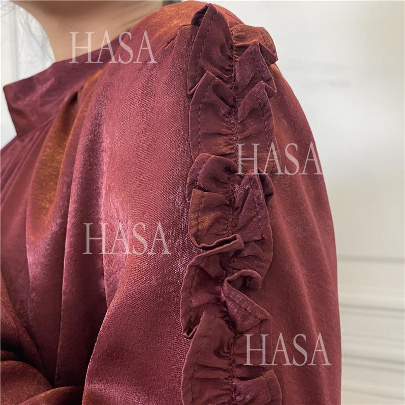 LM6591 Solid Color Turtleneck Long Sleeve Dress with Pleated Waistband
