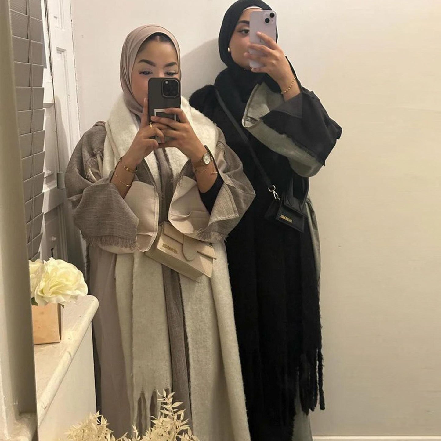 LM5606 Stylish Patchwork Robe - Cardigan and Dress Style