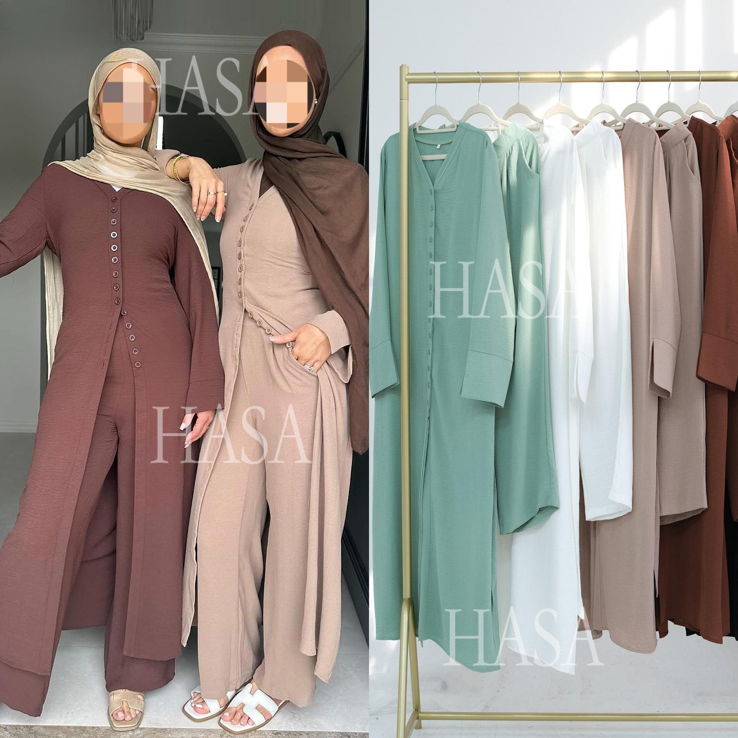 LMSA LM5869 Summer Cool Two-piece Suit-multi-color Button Design