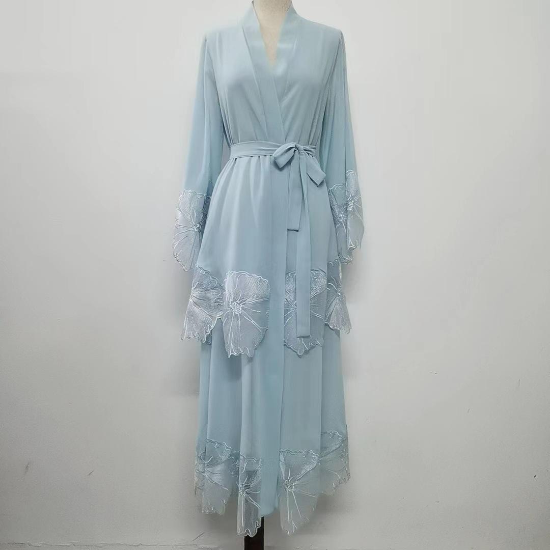 LUMAYA LUMAYA1025 1pcs Lace Embroidery Double-Layer Cardigan