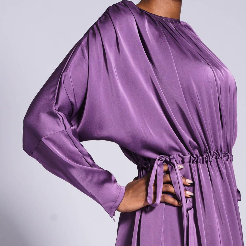LUMAYA LUMAYA0435 Temperament Solid Color Raglan Dress