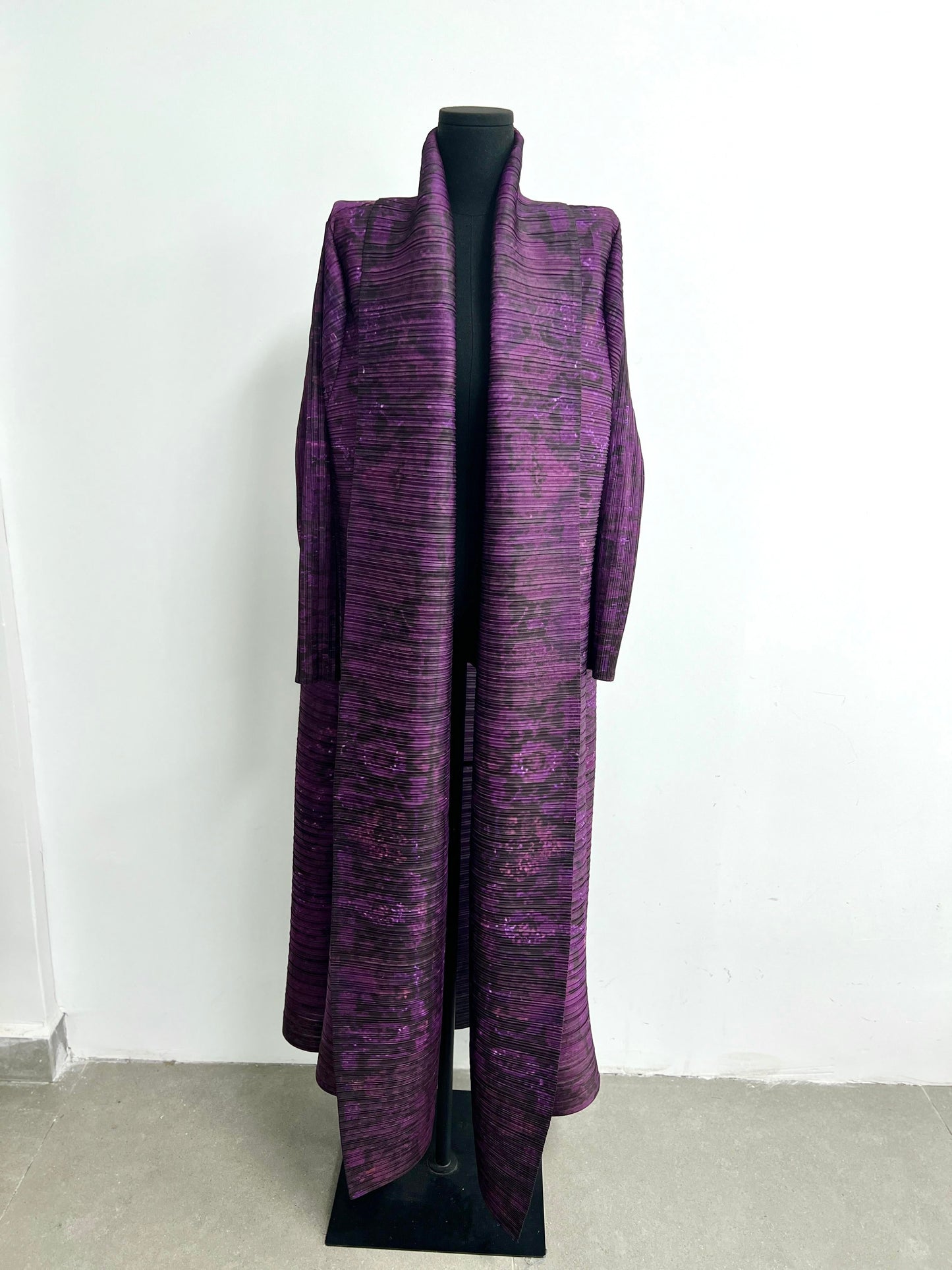 LUMAYA6712 Regal Amethyst , Belted Purple Abaya with Subtle Sparkle