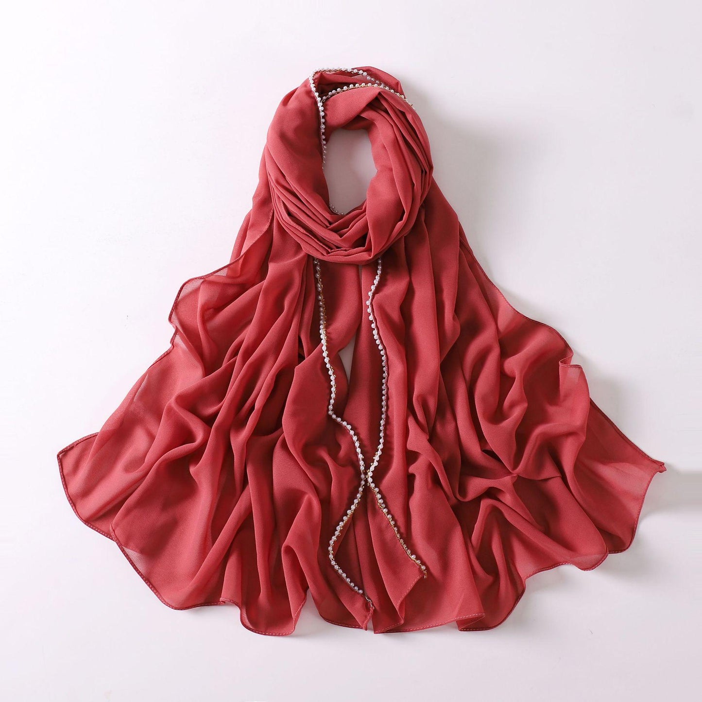 LUMAYA LM1116 Pearl Chiffon Headband Hijab