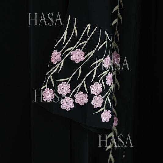 HA6529 Embroidered cardigan robe with headscarf, optional inner wear combination