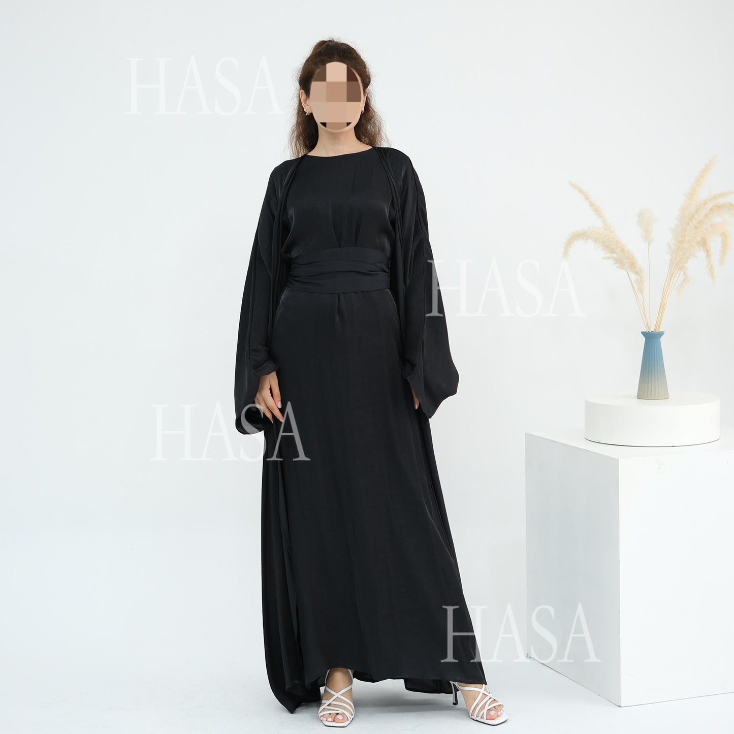 LUMAYA6530 Solid color simple two-piece long skirt suit